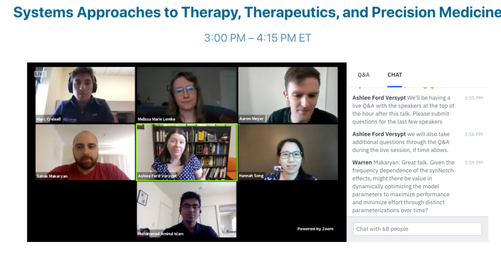 Systems Approaches to therapy, therapeutics and precision medicine zoom meeting